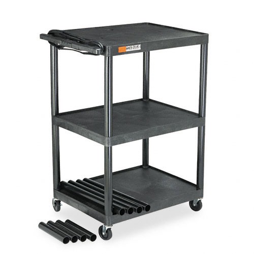 Apollo Adjustableheight plastic tv stand/utility cart with outlets