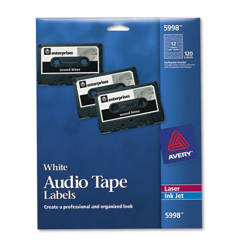 Avery Audio cassette tape labels for laser/ink jet printer AVE5998