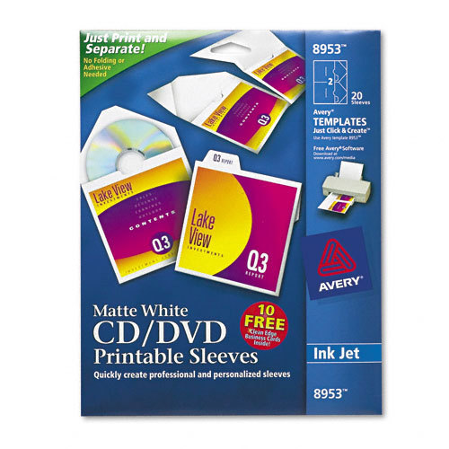 Avery Printable CD DVD Sleeves AVE8953 Shoplet