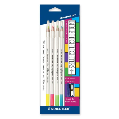 Staedtler Starliter Dry Highlighter Pencil with Sharpener STD146BK4B
