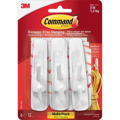 3m Command Reusable Adhesive Strip Hooks MMM170016ES